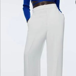 Zara wide leg white dress pants